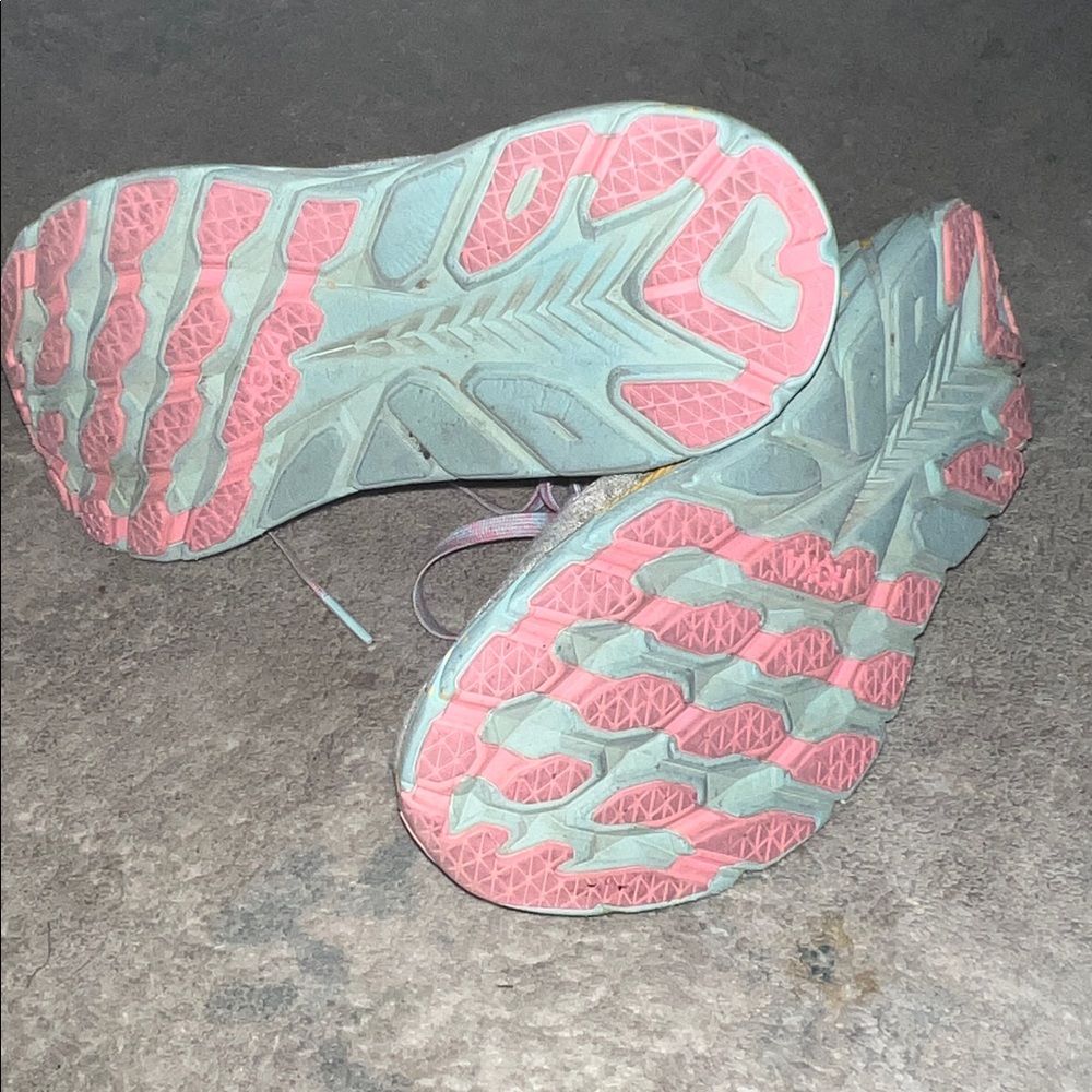 Free people Hoka Athletic Shoes Beige Pink Yellow - Picture 4 of 4